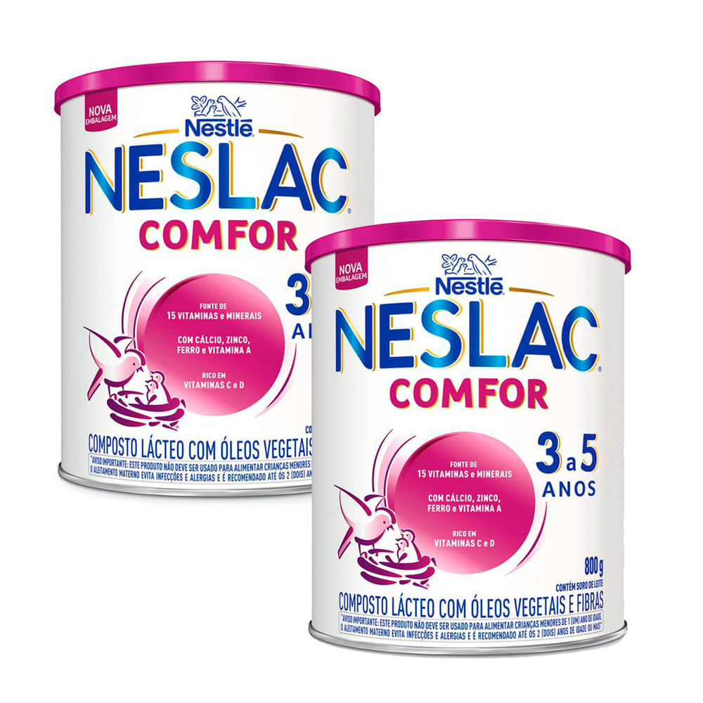 Kit 2 Neslac Comfor Composto Lácteo 800g Menor preço em Kit 2 Neslac Comfor Composto Lácteo 800g