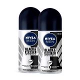 Kit 2x 50ml Desodorante Antitranspirante Roll-on Nivea Men Invisible Black &amp; White