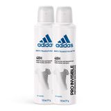 Kit 2 Desodorante Adidas Pro Invisible Aerosol Antitranspirante Feminino 48h 150ml