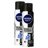 Kit 2 Desodorante Antitranspirante Aerosol Nivea Invisible Black &amp; White 150ml