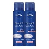 Kit 2x Desodorante Antitranspirante Aerosol Nivea Protect &amp; Care 150ml