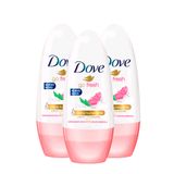Kit 3x Desodorante Antitranspirante Dove Go Fresh Romã E Verbena Roll-on