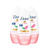 Kit 3x Desodorante Antitranspirante Dove Go Fresh Romã E Verbena Roll-on