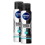 Kit 2 Desodorante Antitranspirante Aerosol Nivea Men Invisible Black &amp; White Fresh 150ml