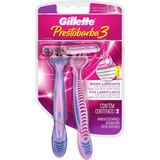 Aparelho De Depilar Descartável Feminino Gillette Prestobarba3 Com 2 Unidades