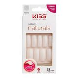 Unha Postiça Kiss Salon Natural Quadrado Longo 28 Unidades