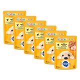 Kit 6 Ração Para Cães Pedigree Filhotes Sachê Sabor Frango Ao Molho 100g