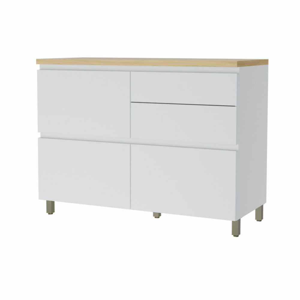 Balcao 1 Porta Basculante 4 Gavetas Nesher Rainha 120cm 100 Mdf