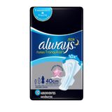 Absorvente Always Noites Tranquilas Seca Com Abas Hiper Longo 10 Unidades