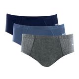 Kit 3 Cueca Slip Mash Algodão Masculina Infantil Cinza Mescla Escuro G