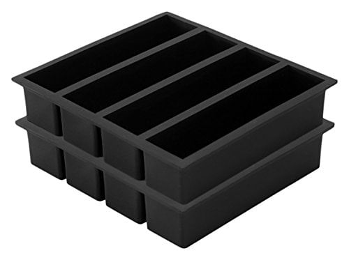 Vinkoe Kitchen Silicone Ice Cube Trays Grande Para Uísque, Collins Ice Cube Mold Tray Também Usado Para Mofo De Manteiga, 2 Contagem