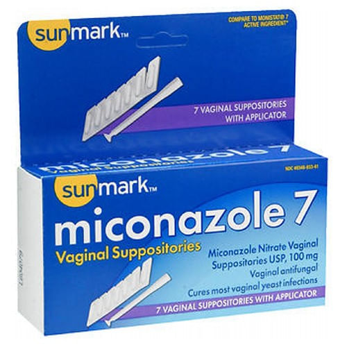 Sunmark Miconazole 7 Supositórios Vaginais Com Aplicador 7 Cada Por ...