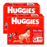 Kit De Fralda Huggies Supreme Care Tamanho G 64 Unidades