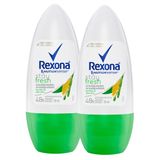 Desodorante Antitranspirante Rexona Feminino Roll On Bamboo E Aloe Vera 50ml | Kit Com Duas Unidades