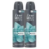 Kit 2 Desodorante Dove Men + Care Eucalipto E Menta Aerossol 150ml