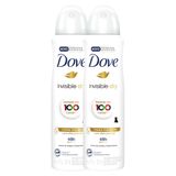 Kit 2 Desodorante Antitranspirante Aerosol Dove Invisible Dry 150ml