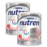 Nutren Active Morango Suplemento Alimentar Lata Com 400g | Kit Com Duas Unidades