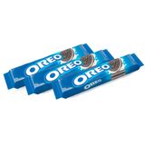 Kit 3 Biscoito Oreo Chocolate Recheado Sabor Baunilha 90g