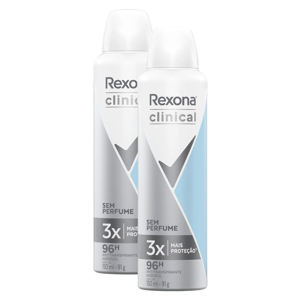 Kit 2 Desodorante Rexona Clinical Aerosol Refresh 96h +controle De Odor  150ml - Carrefour