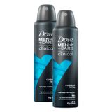 Kit 2 Desodorante Dove Men + Care Clinical Cuidado Total Aerosol Antitranspirante 96h 150ml