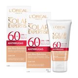 Kit 2 Protetor Solar Facial L&#39;oréal Solar Expertise Antirrugas Fps 60 Com Cor 40g
