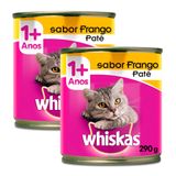 Ração Para Gatos Whiskas Adulto 1+ Anos Patê Sabor Frango Lata 290g | Kit Com Duas Unidades