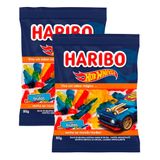 Kit 2 Balas De Gelatina Haribo Hot Wheels Frutas 80g