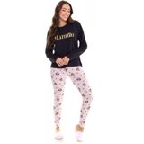 Pijama Feminino Manga Longa Minnie Evanilda Preto G