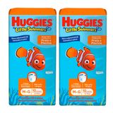 Kit 2 Fralda Huggies Little Swimmers Tamanho M/g Com 10 Fraldas Descartáveis