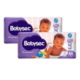 Kit 2 Fralda Babysec Premium Tamanho M Pacote Mega 32 Fraldas Descartáveis Cada