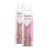 Kit 2 Desodorante Rexona Clinical Classic Aerosol Antitranspirante 96h 150ml