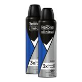 Kit 2 Desodorante Rexona Men Clinical Clean Aerosol Antitranspirante 96h 150ml