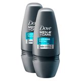 Desodorante Dove Men + Care Cuidado Total Roll-on Antitranspirante 48h 50ml | Kit Com Duas Unidades