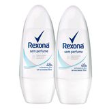 Desodorante Rexona Sem Perfume Roll-on Antitranspirante 48h 50ml | Kit Com Duas Unidades