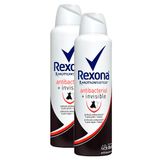 Desodorante Antitranspirante Rexona Antibacterial + Invisible Aerosol 150ml | Kit Com Duas Unidades