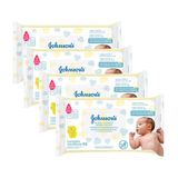 Kit 4 Toalhas Umedecidas Johnson&#39;s Baby Recém Nascido 96 Unidades