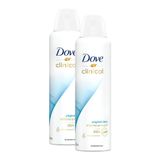 Kit 2 Desodorante Dove Clinical Original Clean Aerosol Antitranspirante 96h 150ml