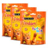 Kit 3 Petisco Para Gatos Adultos Friskies Party Mix Sabor Frango, Fígado E Peru 40g