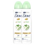 Kit 2 Desodorante Antitranspirante Aerosol Dove Go Fresh Pepino E Chá Verde 150ml