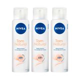 Kit 3 Desodorante Antitranspirante Aerosol Nivea Tom Natural 150ml