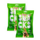 Kit 2 Petisco Quatree Snacks Sticks Sabor Menta Para Cães Raças Médias E Grande 100g