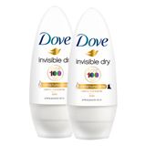 Desodorante Antitranspirante Roll-on Dove Invisible Dry 50ml | Kit Com Duas Unidades