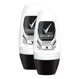 Desodorante Antitranspirante Rexona Men Invisible Roll-on 50ml | Kit Com Duas Unidades