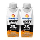 Kit 2 Bebida Láctea Piracanjuba Whey Zero Lactose Pasta De Amendoim 250ml