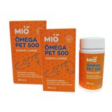 Kit 2 Ômega Pet 500 Mió Sabor Carne 30 Cápsulas