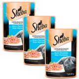 Kit 3 Ração Úmida Para Gatos Sheba Adulto Sabor Atum Marinado Em Sachê 85g