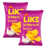 Kit 2 Batata Chips Croques Like Super Wave Requeijão 76g