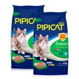 Kit 2 Areia Higiênica Pipicat Classic Para Gato Com 4kg