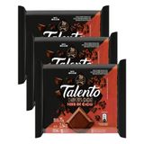 Chocolate Garoto Talento Dark Nibs De Cacau 75g | Kit Com Três Unidades