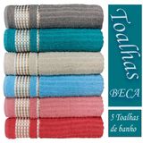 Kit 5 Toalhas De Banho - Gigante Banhão 70 X 140 Beca Alta Absorção